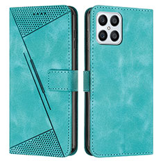 Leather Case Stands Flip Cover Holder Y08X for Huawei Honor X8 4G Green