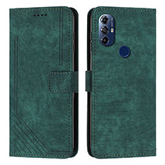 Leather Case Stands Flip Cover Holder Y08X for Motorola Moto G Play Gen 2 Green