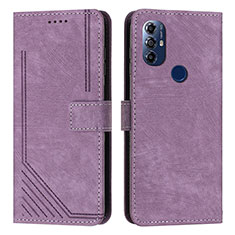 Leather Case Stands Flip Cover Holder Y08X for Motorola Moto G Play Gen 2 Purple