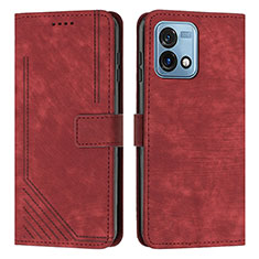 Leather Case Stands Flip Cover Holder Y08X for Motorola Moto G Stylus (2023) 5G Red