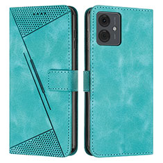 Leather Case Stands Flip Cover Holder Y08X for Motorola Moto G14 Green