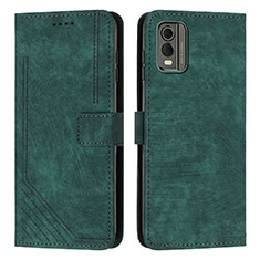 Leather Case Stands Flip Cover Holder Y08X for Nokia C210 Green