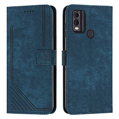 Leather Case Stands Flip Cover Holder Y08X for Nokia C22 Blue