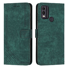 Leather Case Stands Flip Cover Holder Y08X for Nokia C22 Green