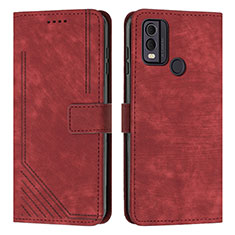 Leather Case Stands Flip Cover Holder Y08X for Nokia C22 Red