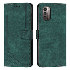 Leather Case Stands Flip Cover Holder Y08X for Nokia G11 Green