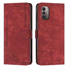 Leather Case Stands Flip Cover Holder Y08X for Nokia G11 Red