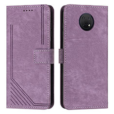 Leather Case Stands Flip Cover Holder Y08X for Nokia G20 Purple