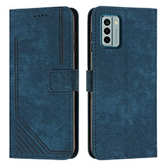 Leather Case Stands Flip Cover Holder Y08X for Nokia G22 Blue