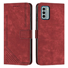 Leather Case Stands Flip Cover Holder Y08X for Nokia G22 Red