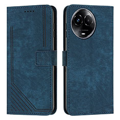 Leather Case Stands Flip Cover Holder Y08X for Realme V50 5G Blue