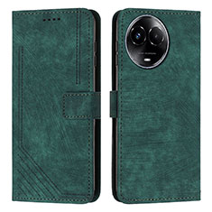 Leather Case Stands Flip Cover Holder Y08X for Realme V50 5G Green