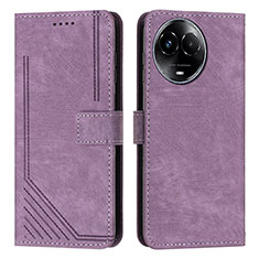 Leather Case Stands Flip Cover Holder Y08X for Realme V50s 5G Purple