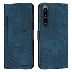 Leather Case Stands Flip Cover Holder Y08X for Sony Xperia 1 IV Blue