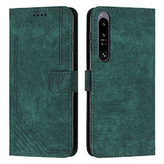 Leather Case Stands Flip Cover Holder Y08X for Sony Xperia 1 IV Green