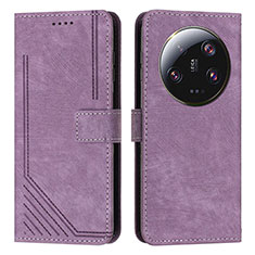 Leather Case Stands Flip Cover Holder Y08X for Xiaomi Mi 13 Ultra 5G Purple