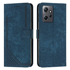 Leather Case Stands Flip Cover Holder Y08X for Xiaomi Redmi Note 12 4G Blue