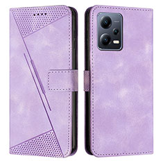 Leather Case Stands Flip Cover Holder Y08X for Xiaomi Redmi Note 12 Pro+ Plus 5G Purple