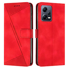Leather Case Stands Flip Cover Holder Y08X for Xiaomi Redmi Note 12 Pro+ Plus 5G Red