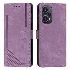 Leather Case Stands Flip Cover Holder Y08X for Xiaomi Redmi Note 12 Turbo 5G Purple