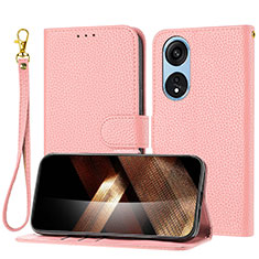 Leather Case Stands Flip Cover Holder Y09X for Huawei Honor X5 Plus Rose Gold