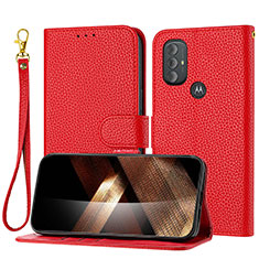 Leather Case Stands Flip Cover Holder Y09X for Motorola Moto G Play Gen 2 Red