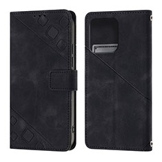 Leather Case Stands Flip Cover Holder YB1 for Motorola Moto Edge 40 Pro 5G Black