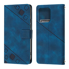 Leather Case Stands Flip Cover Holder YB1 for Motorola Moto Edge 40 Pro 5G Blue