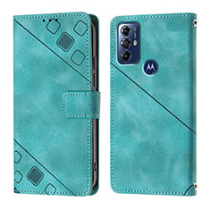 Leather Case Stands Flip Cover Holder YB1 for Motorola Moto G Power (2022) Green