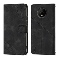 Leather Case Stands Flip Cover Holder YB1 for Nokia C200 Black