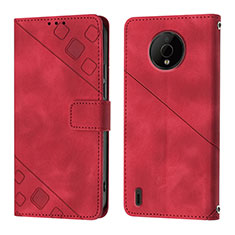 Leather Case Stands Flip Cover Holder YB1 for Nokia C200 Red