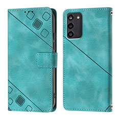 Leather Case Stands Flip Cover Holder YB1 for Nokia G100 Green