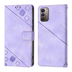 Leather Case Stands Flip Cover Holder YB1 for Nokia G11 Purple