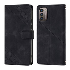 Leather Case Stands Flip Cover Holder YB1 for Nokia G21 Black