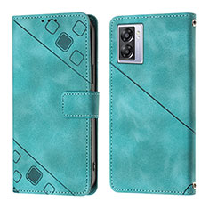 Leather Case Stands Flip Cover Holder YB1 for OnePlus Nord N300 5G Green