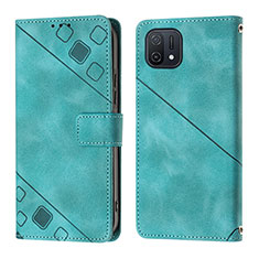 Leather Case Stands Flip Cover Holder YB1 for Oppo A16K Green