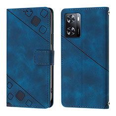 Leather Case Stands Flip Cover Holder YB1 for Oppo A57e Blue