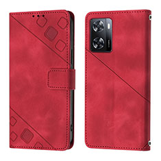 Leather Case Stands Flip Cover Holder YB1 for Oppo A57e Red