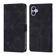Leather Case Stands Flip Cover Holder YB1 for Samsung Galaxy A04E Black