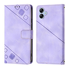 Leather Case Stands Flip Cover Holder YB1 for Samsung Galaxy A04E Purple