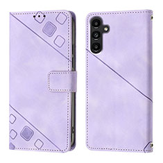 Leather Case Stands Flip Cover Holder YB1 for Samsung Galaxy A04s Purple