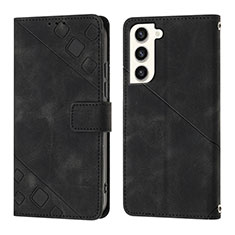 Leather Case Stands Flip Cover Holder YB1 for Samsung Galaxy S25 5G Black