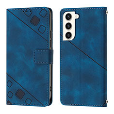 Leather Case Stands Flip Cover Holder YB1 for Samsung Galaxy S25 5G Blue