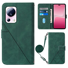 Leather Case Stands Flip Cover Holder YB1 for Xiaomi Civi 2 5G Green