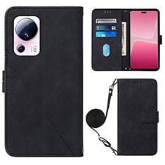 Leather Case Stands Flip Cover Holder YB1 for Xiaomi Mi 13 Lite 5G Black