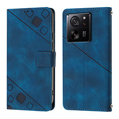 Leather Case Stands Flip Cover Holder YB1 for Xiaomi Mi 13T 5G Blue