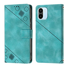 Leather Case Stands Flip Cover Holder YB1 for Xiaomi Poco C50 Green