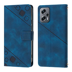 Leather Case Stands Flip Cover Holder YB1 for Xiaomi Poco X4 GT 5G Blue