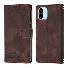 Leather Case Stands Flip Cover Holder YB1 for Xiaomi Redmi A1 Brown