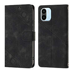 Leather Case Stands Flip Cover Holder YB1 for Xiaomi Redmi A2 Plus Black